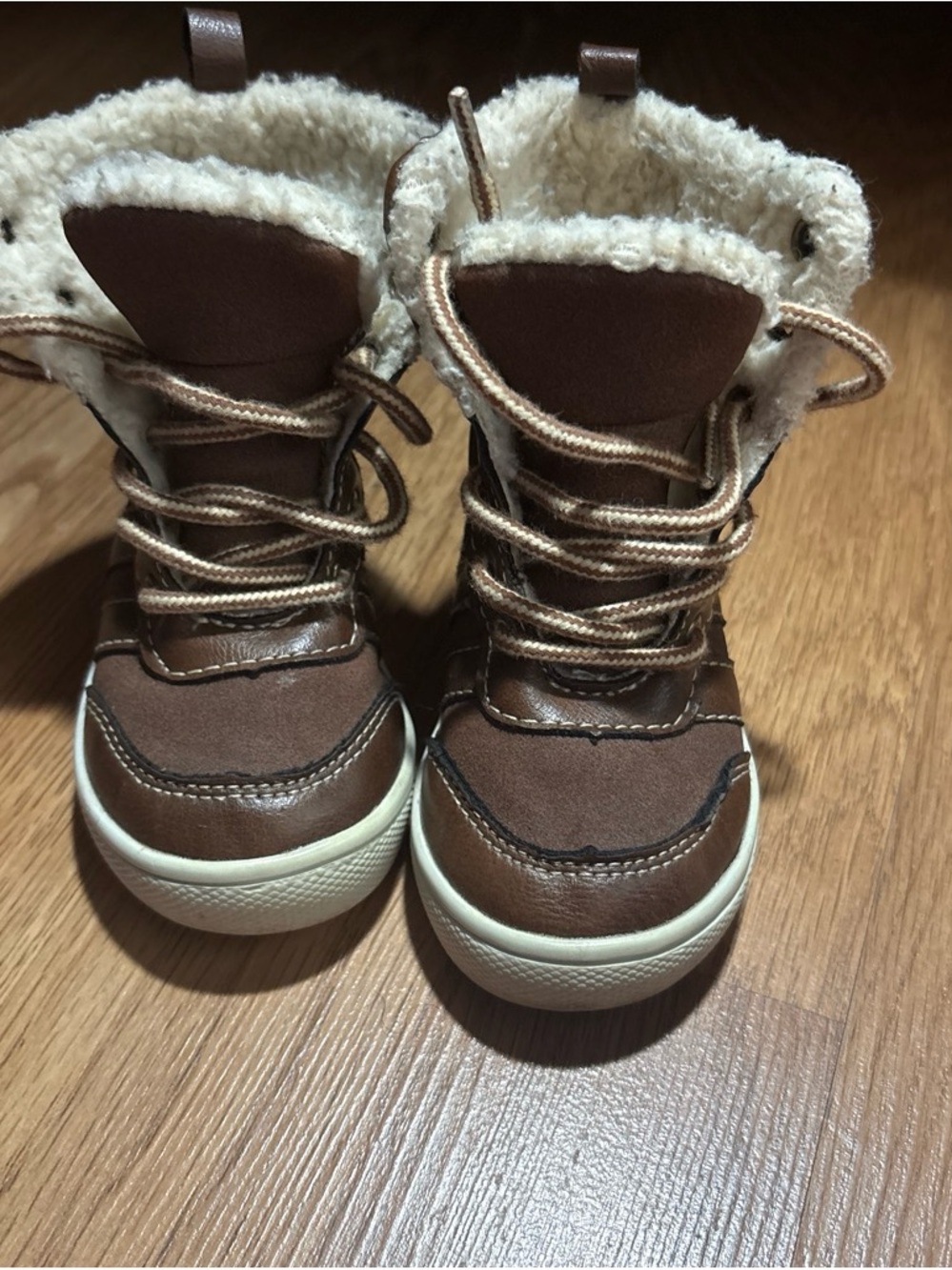 Kids Brown Faux-Fur Lined Winter Boots
